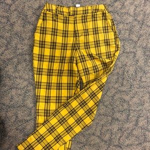 Hot Topic gold black plaid pants